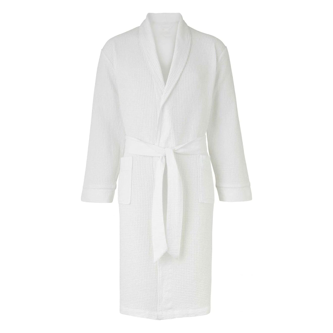 Maples Waffle Bathrobe with Shawal Collor and Pockets