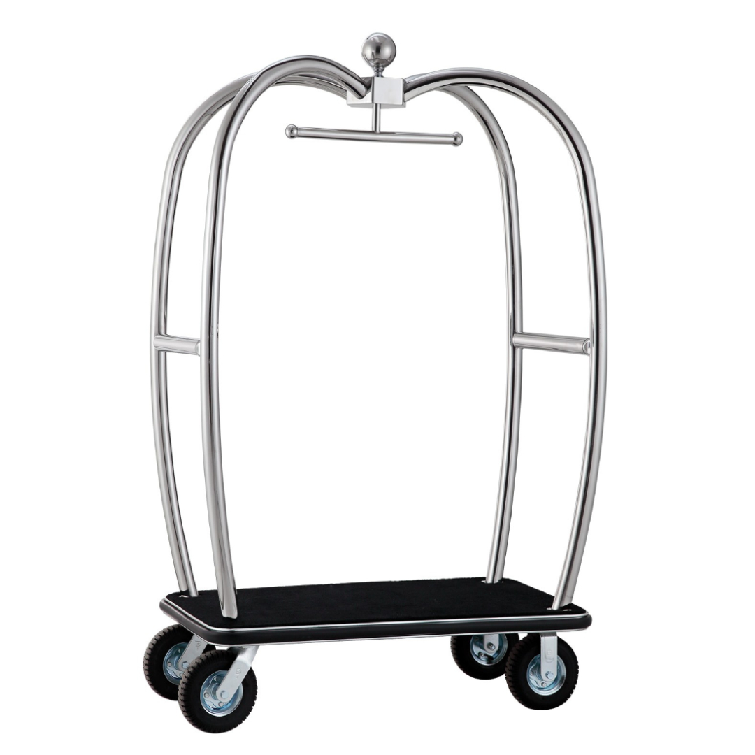 Maples Hotel Stainless Steel Lobby Queen Luggage Trolley